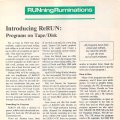RUN
June 1984
Page 6 (RUNning Ruminations)

Introducing ReRUN: Programs on Tape/Disk
