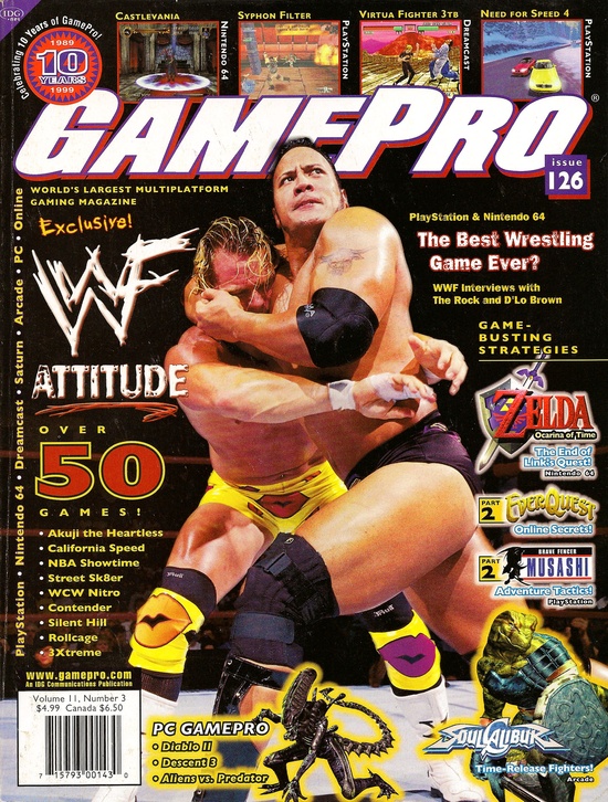 Retro Gaming / GamePro Issue 126 March 1999 #PlayStation #PS1 #Nintendo64 #N64 #Dreamcast #Sega #Saturn #Arcade #PC #Online #1999 #1990s #90s - http://www.megalextoria.com/magazines/index.php?twg_album=Video_Game_Magazines%2FGamePro%2FGamePro_126_1999-03_show=GamePro+Issue+116+March+1999+page+000a.jpg