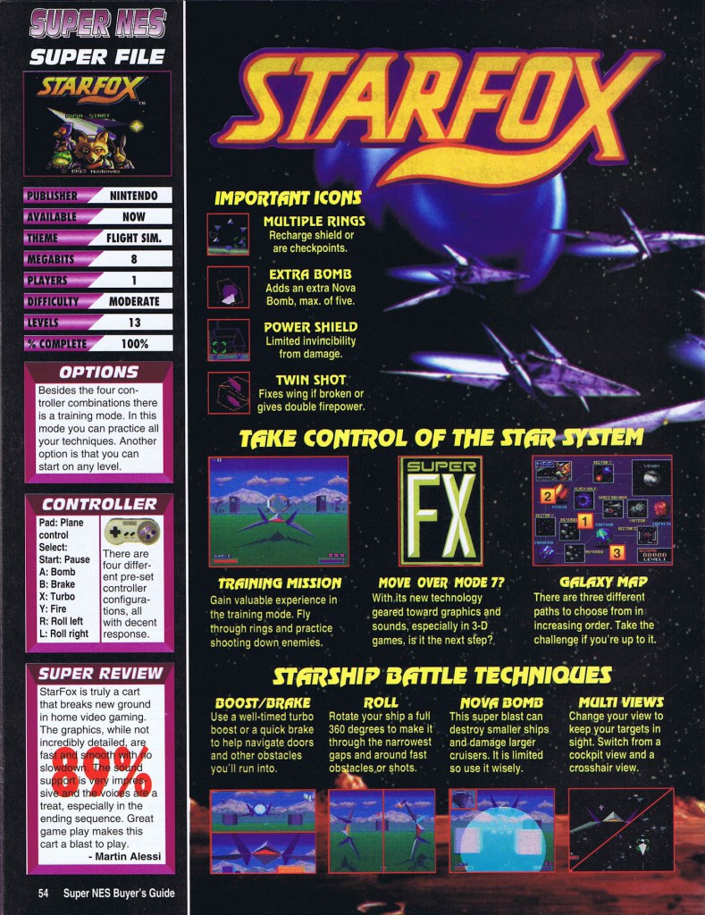 Super NES Buyer's Guide Volume 3, Issue 3 Starfox (SNES)