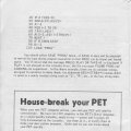 PET User Notes
January 1978
Page 6

House-break your PET